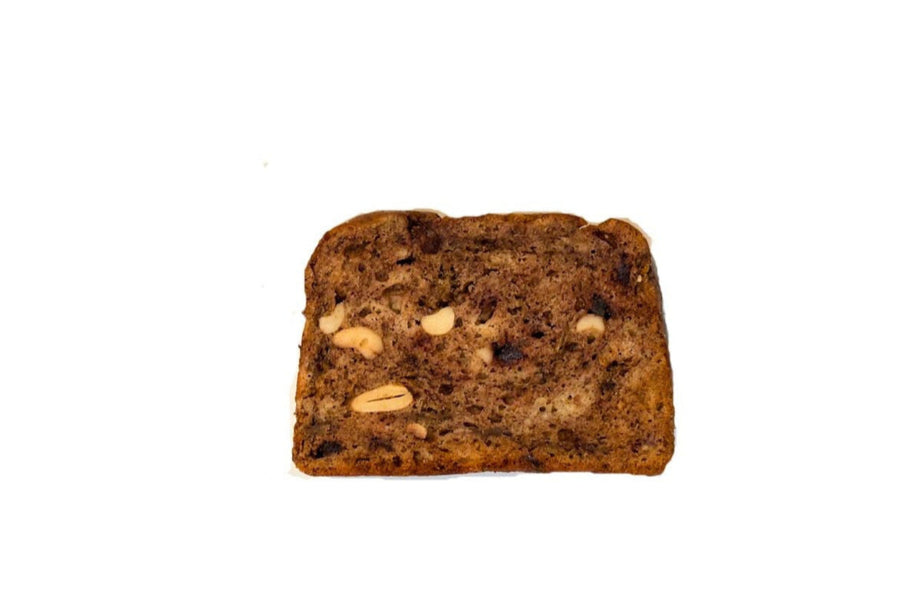 Sourdough banana bread by slice